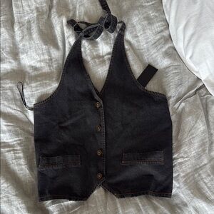 Lioness Dark Denim Halter Vest